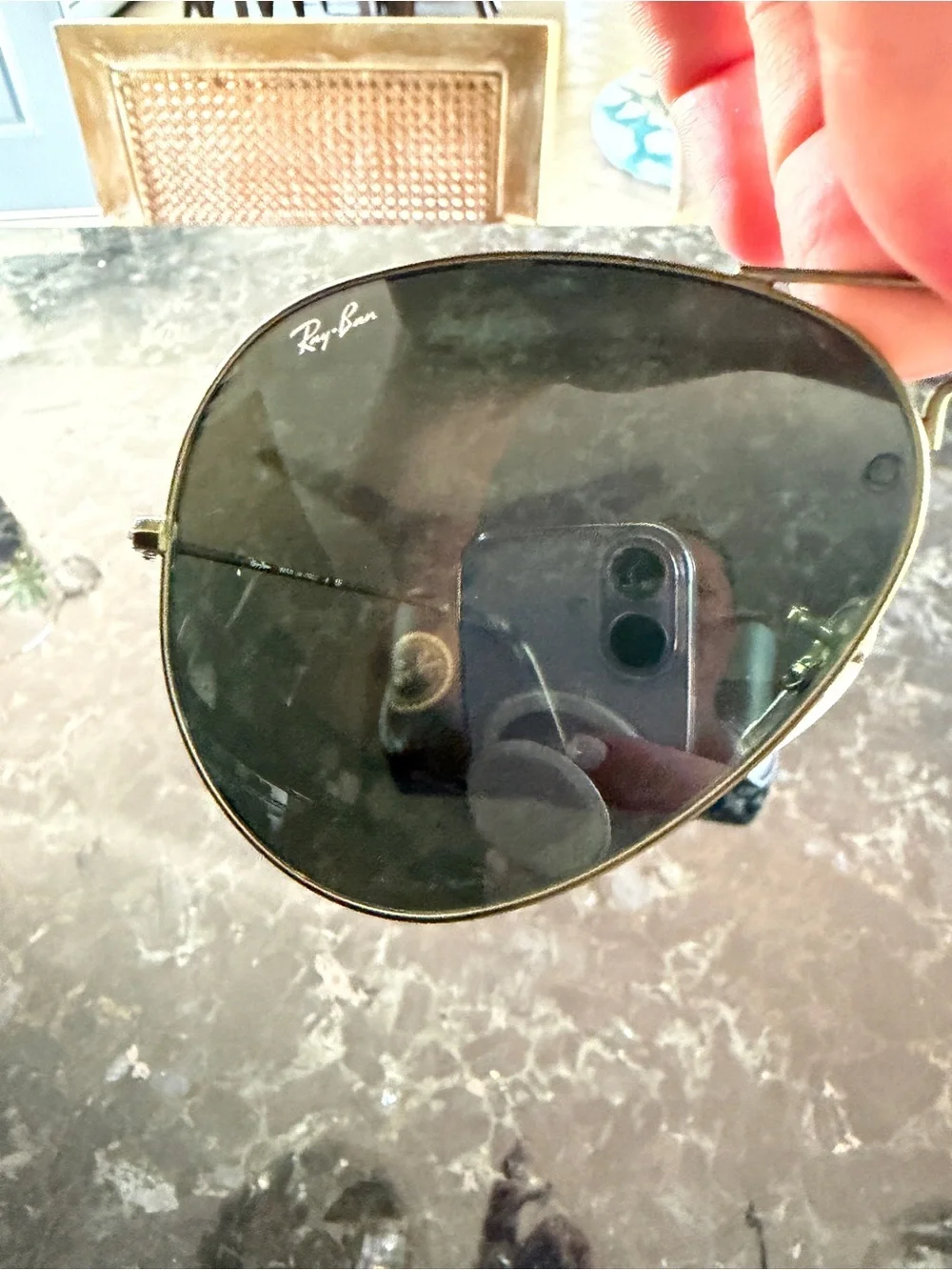 Ray-Ban Green and Gray Aviator Sunglasses